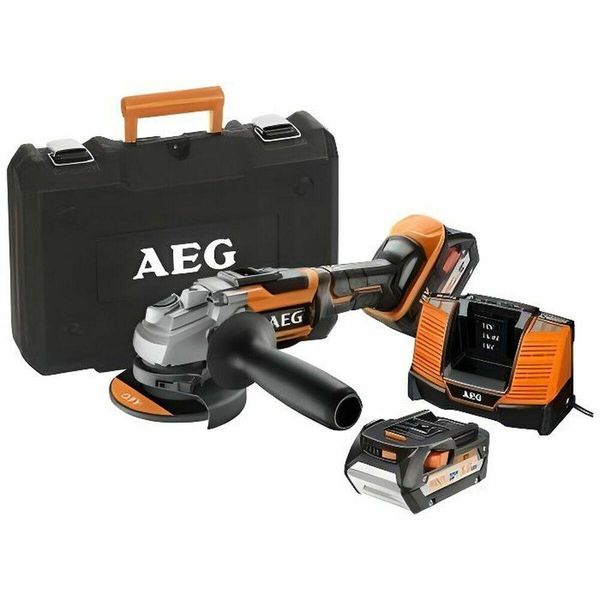 Aeg Smerigliatrice Senza Spazzole 18V 125Mm Bews 18-125BL-502C - 2 Batterie 5,0Ah- 1 Caricatore-image