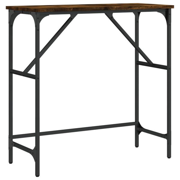 Tavolo Consolle Rovere Fumé 75X32X75 Cm Materiale A Base Di Legno-image