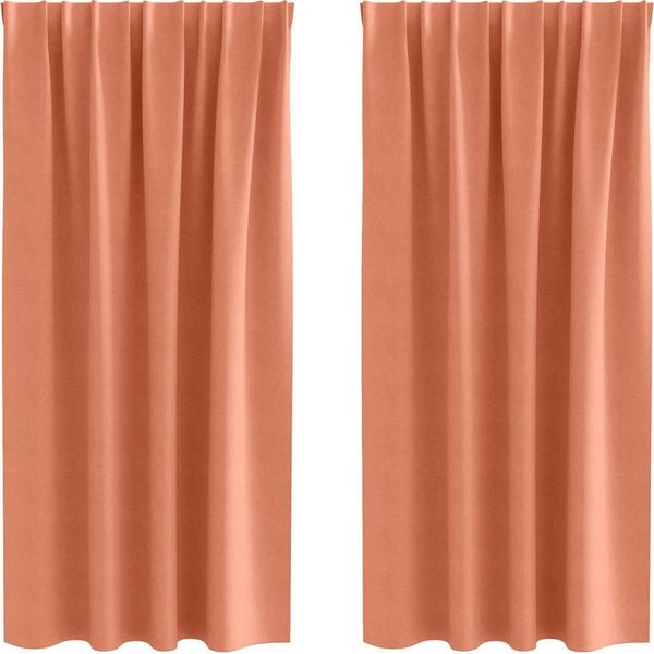 Vidaxl Tende Oscuranti Con Anelli 2 Pezzi Terracotta 175 X 140 Cm-image