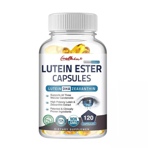 Luteina Ester 400Mg (120 Capsule) Integratore Alimentare, Zeaxantina, Mirtillo, Semi D'uva, Vitamina C, Visione, Salute Degli Occhi-image