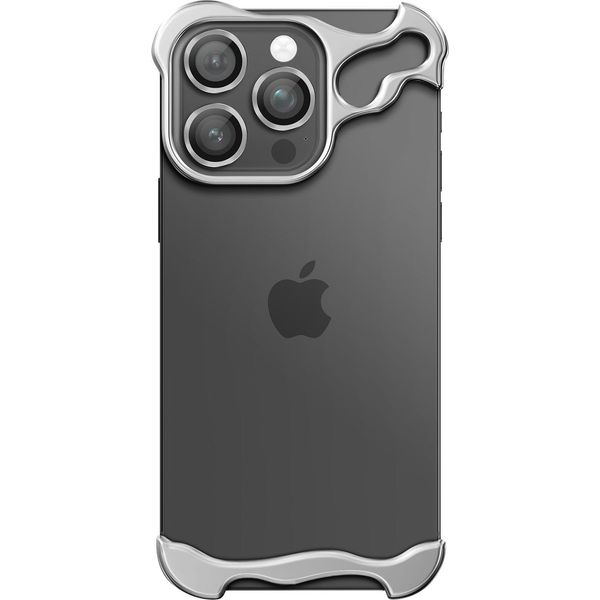 Avizar, Iphone 13 Pro Max Custodia Bumper Cover Acciaio Trasparente Antiurto, Argento-image