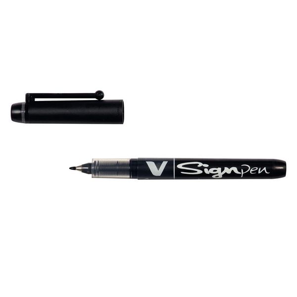 Pilot Penna A Punta In Fibra V Sign Pen, Nero, Larghezza Linea: 0,6 Mm-image