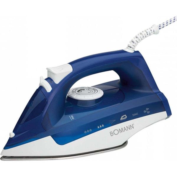 Bomann 660041, Tipo: Ferro Da Stiro A Secco E A Vapore, Colore Del Prodotto: Blu, Bianco, Potenza Max. Potenza: 2200 W. Tensione Di Ingresso Ac: 220-240 V, Frequenza Di Ingresso Ac: 50/60 Hz (660041)-image