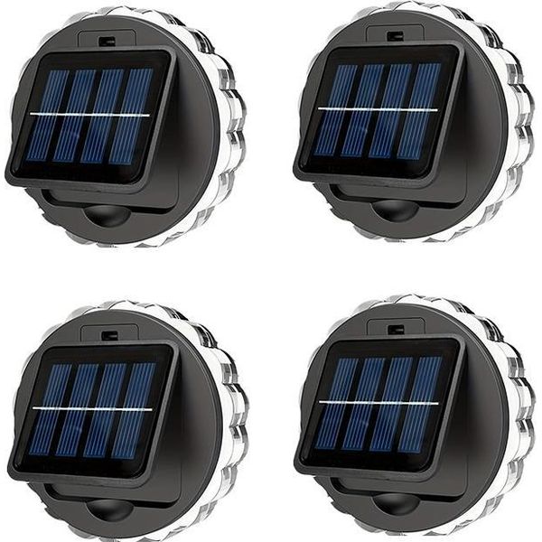 Inf Lampade Solari A Led A Forma Di Petalo - Luce Bianca (Confezione Da 4) Per Decorazione Giardino Esterno-image