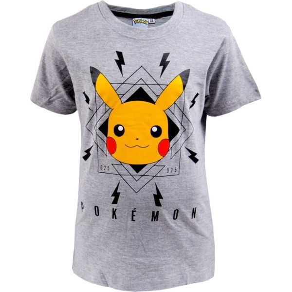 Maglietta PokéMon Pikachu Per Bambini - Manica Corta Grigio-110/116-image