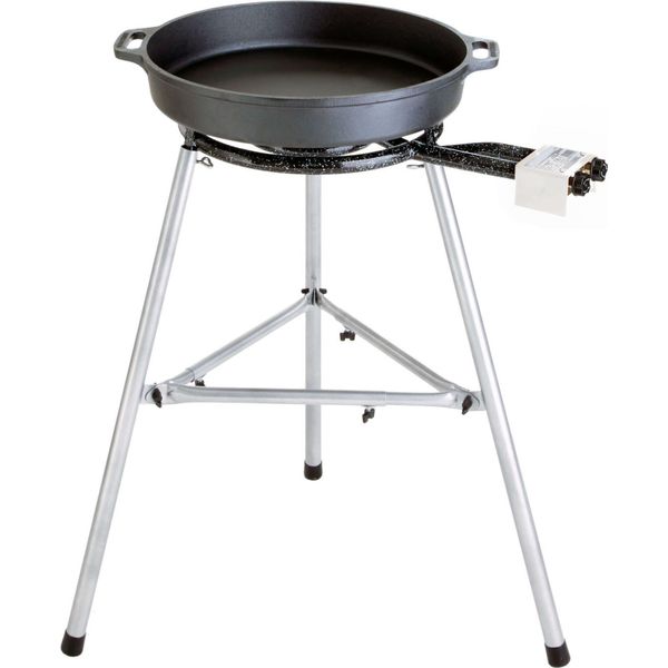Set Di Padelle In Ghisa Paella World 40 Cm, Bruciatore A 2 Anelli 35 Cm, 9,0 Kw, 30 Mbar, Supporto A Treppiede, Capacità Di Carico 150 Kg, Inclusa Guida Alla Paella-image