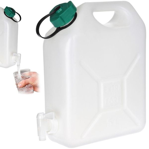 Contenitore D'acqua Vilde | Tanica D'acqua | Tanica Per Bevande Con Rubinetto, 5 Litri, Plastica Leggera-image