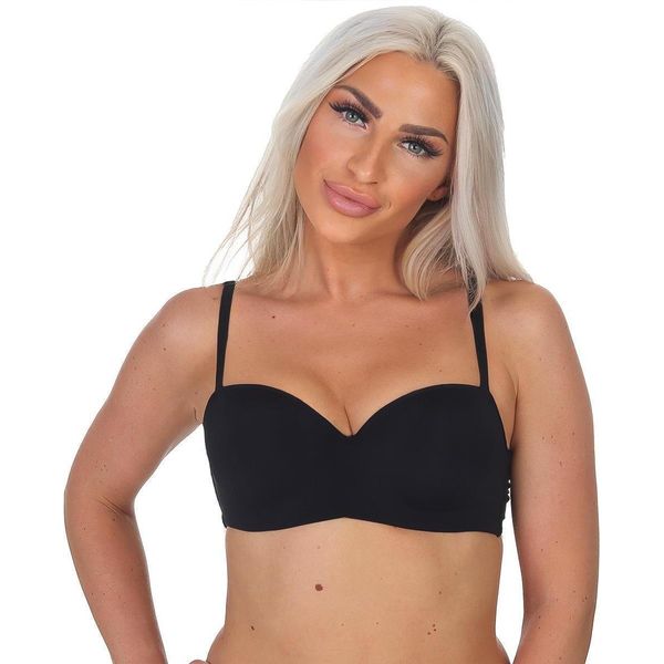 Reggiseno Donna Con Spalline Rimovibili E Coppe Imbottite, Nero 80-C-image