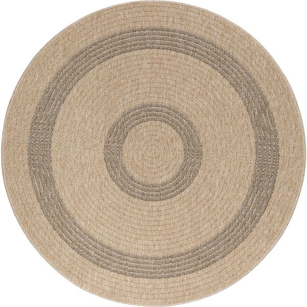 Tappeto Per Esterni Comilla Nero 160 Cm Rotondo-image