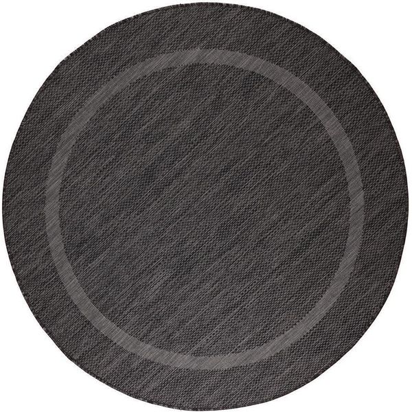 Tappeto Per Esterni Relax Nero 120 Cm Rotondo-image
