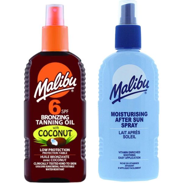 Olio Malibu Con Cocco SPF6 200 Ml + Balsamo Spray Dopo Abbronzatura 200 Ml-image