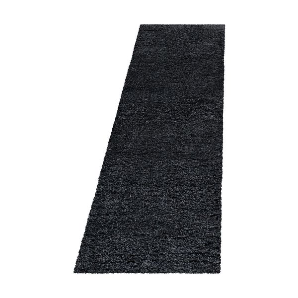 Tappeto A Pelo Alto Fluffy Antracite 80 X 250 Cm-image