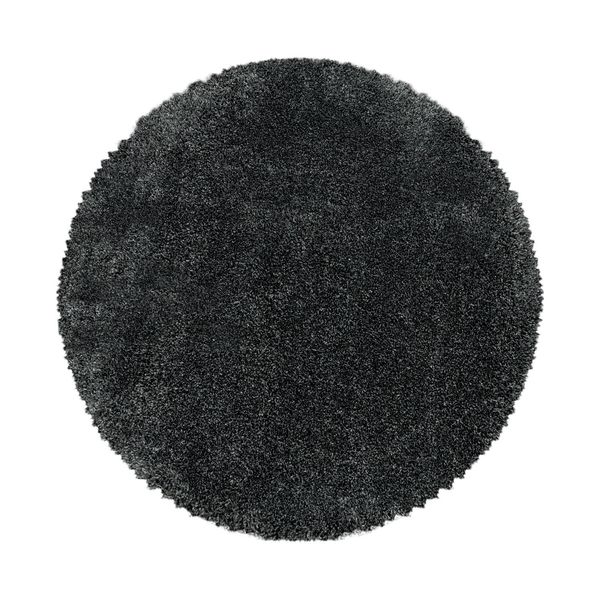 Tappeto A Pelo Alto Fluffy Grey 200 Cm Rotondo-image