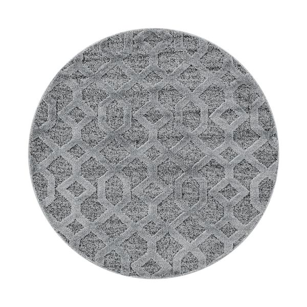 Tappeto A Pelo Alto Pisa Grey 160 Cm Rotondo-image