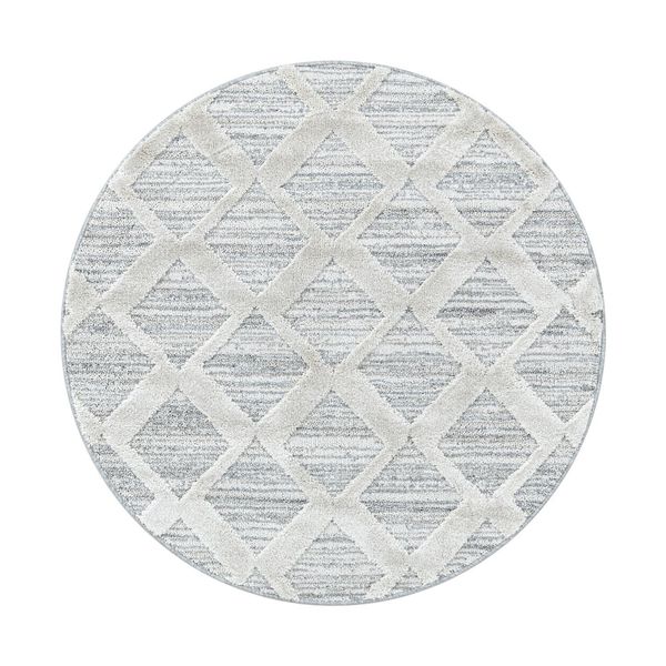 Tappeto A Pelo Alto Pisa Grey 80 Cm Rotondo-image