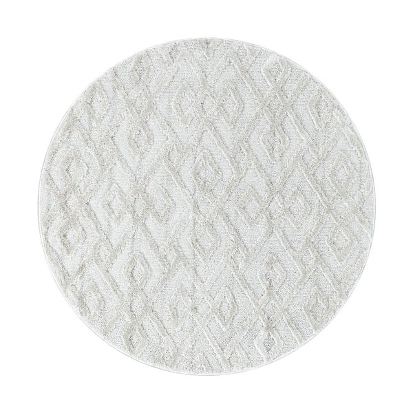 Tappeto A Pelo Alto Pisa Crema 120 Cm Rotondo-image