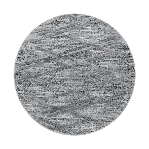 Tappeto A Pelo Alto Pisa Grey 120 Cm Rotondo-image