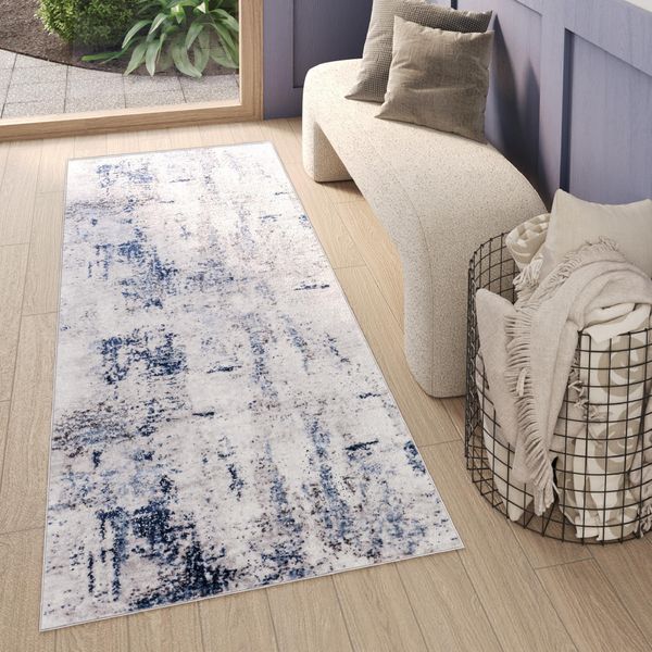 Tappeto Tapiso Sky Modern Blue Grey Cream OEKO-TEX 100 X 250 Cm-image