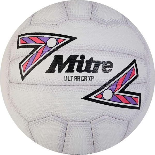 Mitre Netball Ultragrip - Club Matchball Bianco Nero Viola Taglia 4-image