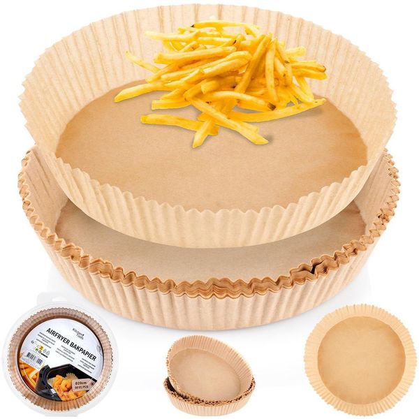 Inserti Per Friggitrice Carta Da Forno Monouso Carta Monouso Per Friggitrice Friggitrice Ad Aria In Carta 20 Cm 50 Pz.-image