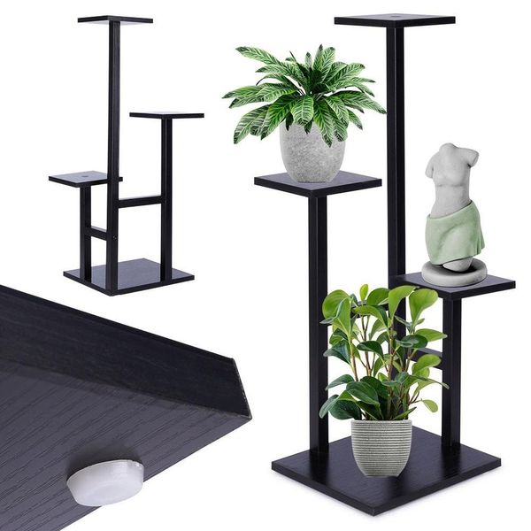 Vilde Portafiori Scala Per Piante Portafiori Colonna Per Piante Scaffale Per Vasi Da Fiori In Metallo 4 Livelli 84 Cm-image