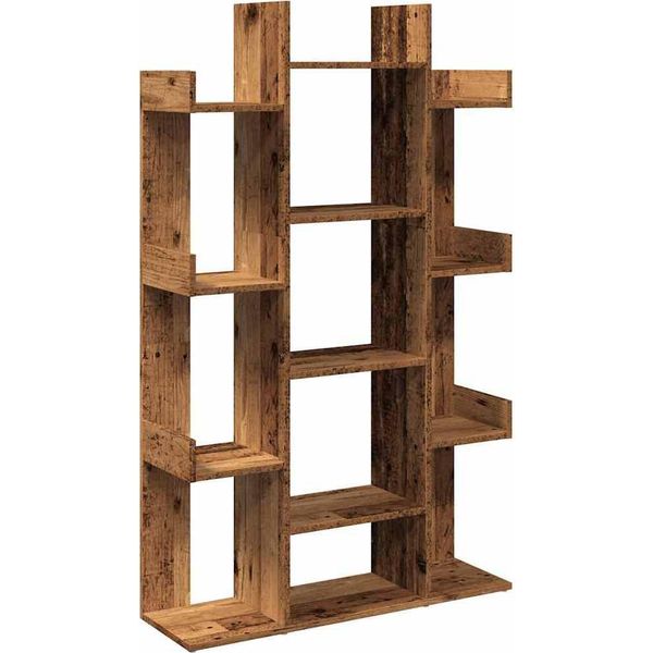 Libreria Effetto Legno Antico 86X25,5X140 Cm Materiale A Base Di Legno-image