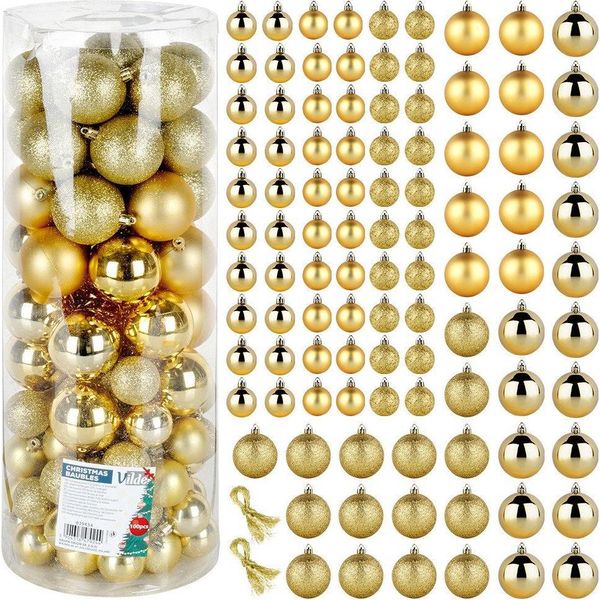Palline Di Natale Infrangibili Oro 4/6 Cm 100 Pz.-image