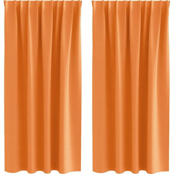 Vidaxl Tende Oscuranti Con Anelli 2 Pezzi Arancione 175 X 140 Cm-image