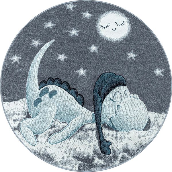 Tappeto Per Bambini Bambi Blue 120 Cm Rotondo-image