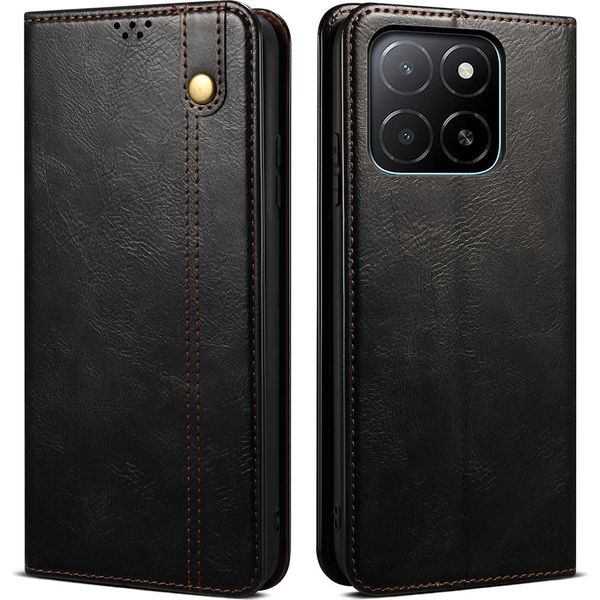Custodia Per Honor 400 Lite In Pelle Flip Case Portafoglio Con Funzione Stand Nero-image