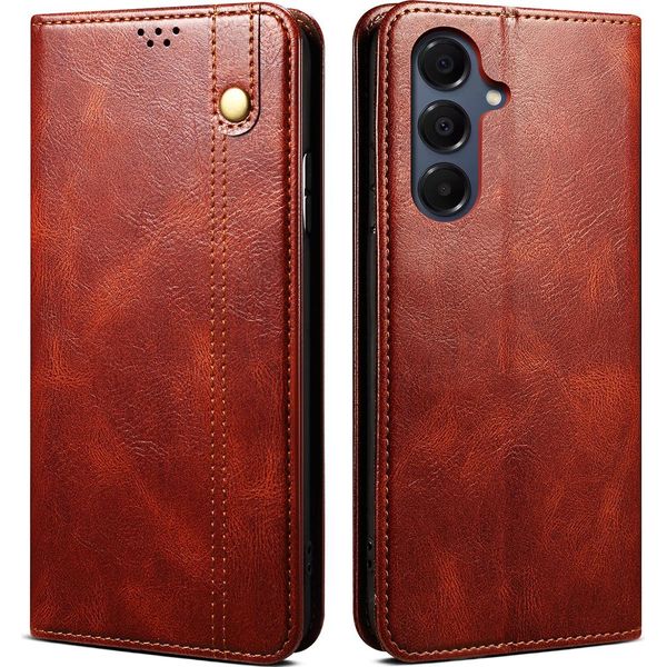 Custodia Per Samsung Galaxy A26 In Pelle Flip Case Portafoglio Con Funzione Stand Rosso-image