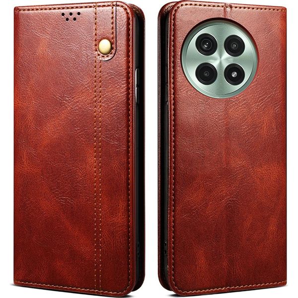 Custodia Per Oneplus 13 Custodia In Pelle Flip Wallet Con Funzione Stand Rosso-image
