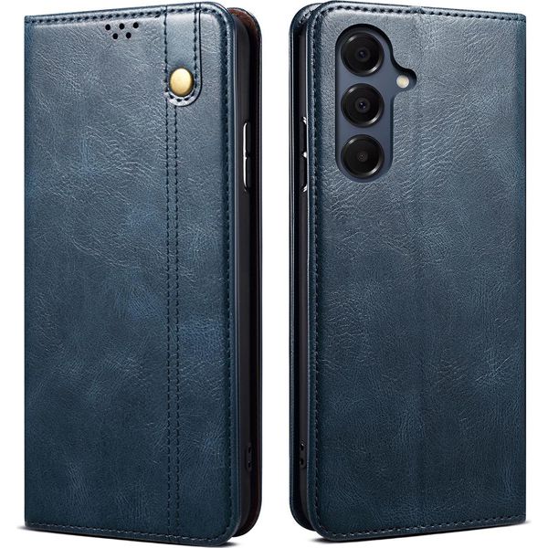 Custodia Per Samsung Galaxy A26 In Pelle Flip Case Portafoglio Con Funzione Stand Blu-image