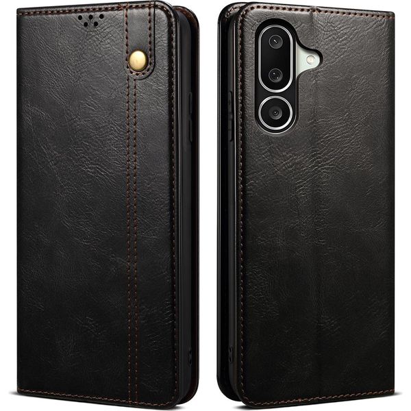 Custodia Per Samsung Galaxy M56 In Pelle Flip Case Portafoglio Con Funzione Stand Nero-image