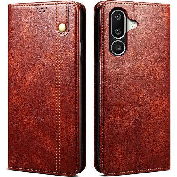 Custodia Per Samsung Galaxy M56 In Pelle Flip Case Portafoglio Con Funzione Stand Rosso-image