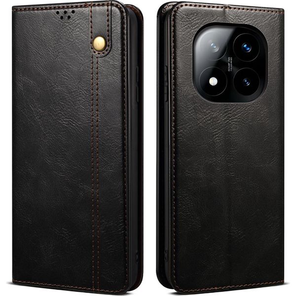 Custodia Per Xiaomi Redmi Note 14 Pro+ 5G Pelle Flip Case Portafoglio Con Funzione Stand Nero-image