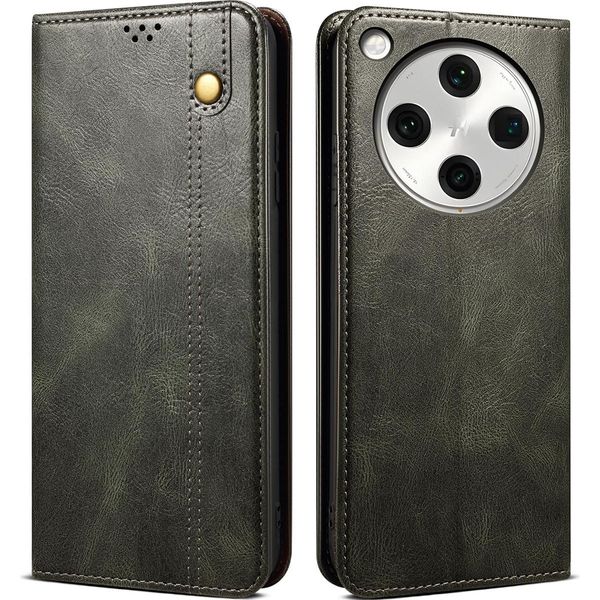 Custodia Per Oppo Find X8S+ In Pelle Flip Case Portafoglio Con Funzione Stand Verde-image