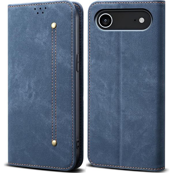 Custodia Per Iphone 17 Air, Custodia A Portafoglio In Pelle Con Chiusura Magnetica E Supporto Blu-image