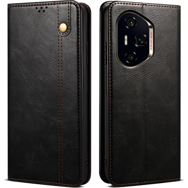Custodia Per Honor 400 Pro In Pelle Flip Case Portafoglio Con Funzione Stand Nero-image