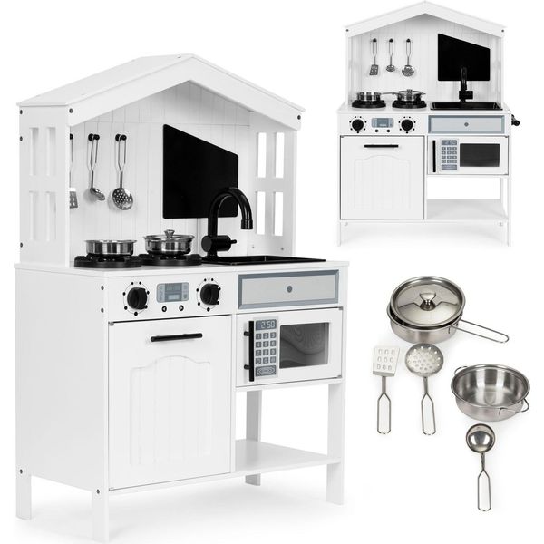 Cucina Per Bambini In Legno, Forno, Fuochi A Microonde, Accessori Ecotoys-image