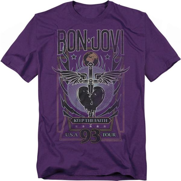Bon Jovi - Maglietta "Keep The Faith"" Per Uomo/Donna Unisex TV20687 (S) (Viola)"-image