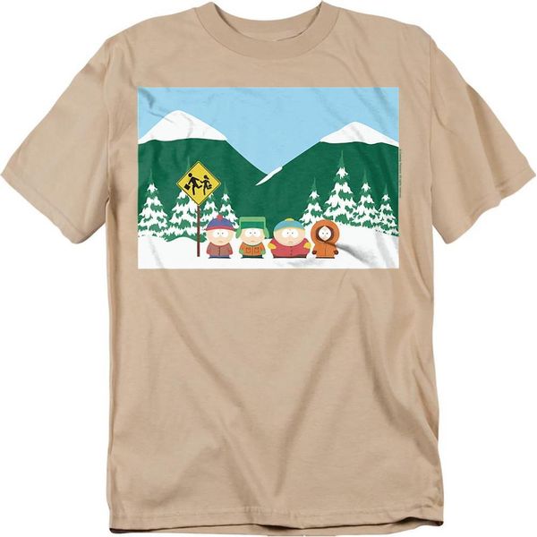 South Park - Maglietta "Bus Stop"" Per Uomo/Donna Unisex TV20709 (S) (Sand)"-image