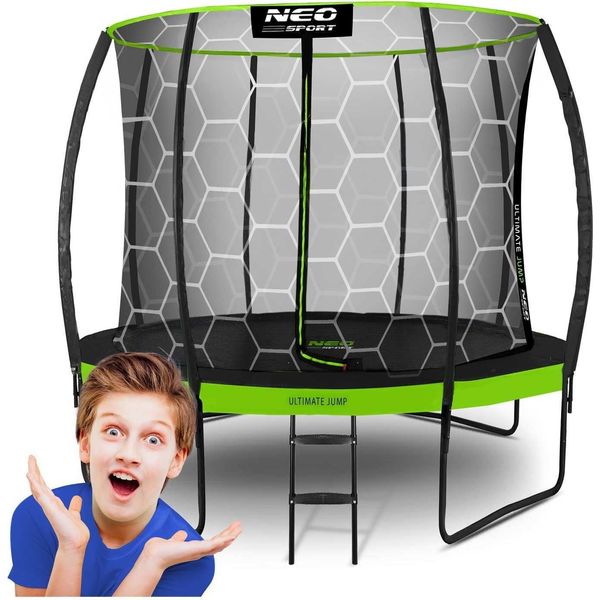 Trampolino Profilato Per Il Giardino 8Ft/252Cm Con Rete Protettiva Interna Neo-Sport-image