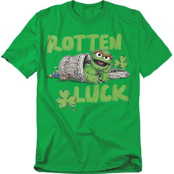 Sesame Street - Maglietta "Rotten Luck"" Per Uomo/Donna Unisex TV20915 (Xl) (Verde Irlandese)"-image
