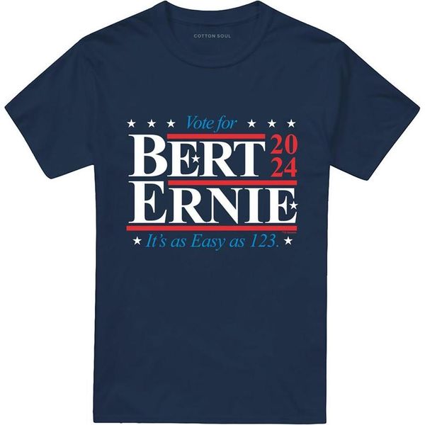 Sesame Street - Maglietta "Bert Ernie For President 123 Vote"" Per Uomo/Donna Unisex TV20918 (3XL) (Navy)"-image