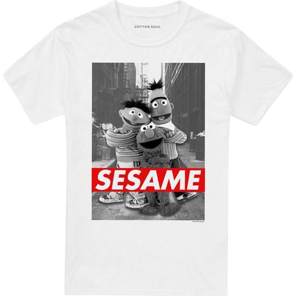 Sesame Street - Maglietta "Sesame"" Per Uomo/Donna Unisex TV21094 (Xl) (Bianco)"-image