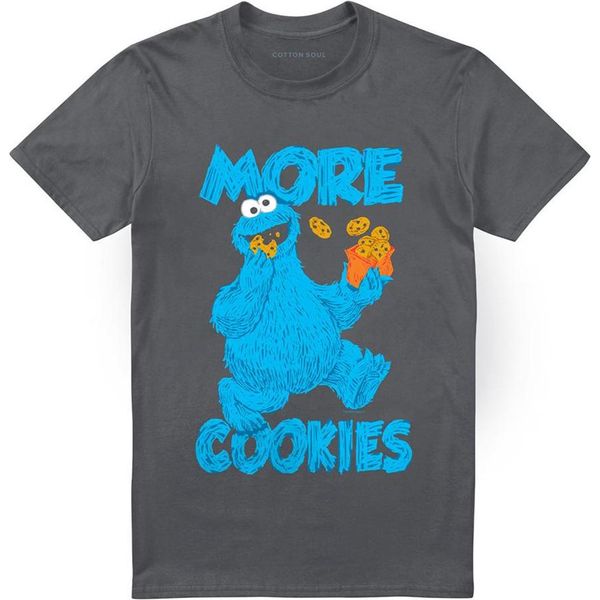 Sesame Street - Maglietta "More Cookies"" Per Uomo/Donna Unisex TV21123 (Xl) (Carbone)"-image
