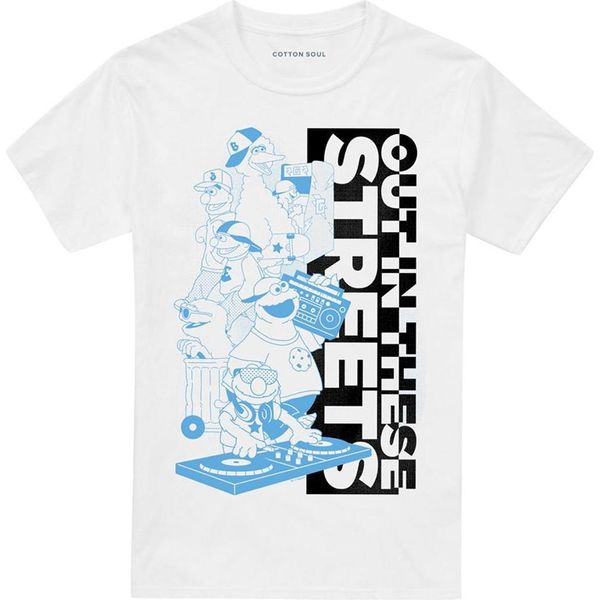 Sesame Street - Maglietta "Out In These Streets"" Per Uomo/Donna Unisex TV21140 (Xxl) (Bianco)"-image