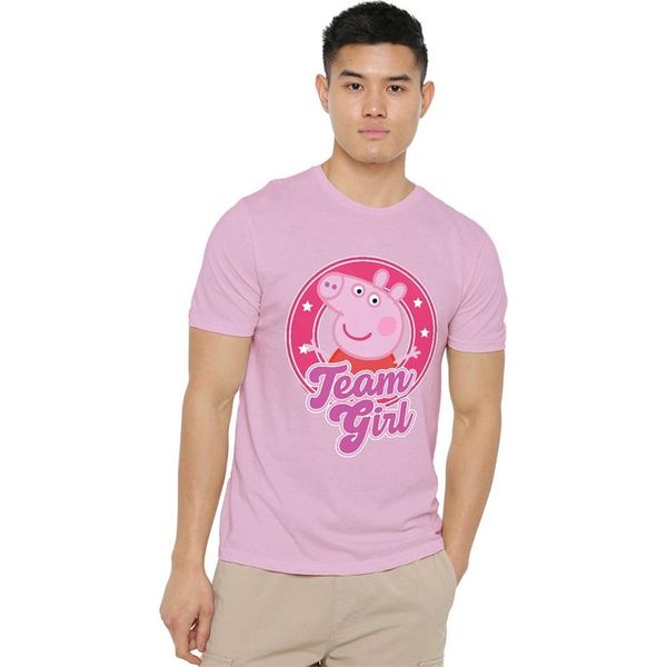 Peppa Pig - Maglietta "Team Girl"" Per Uomo/Donna Unisex TV21250 (L) (Rosa Chiaro)"-image
