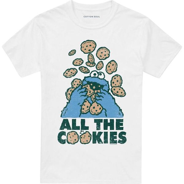 Sesame Street - Maglietta "All The Cookies"" Per Uomo/Donna Unisex TV21252 (S) (Bianco)"-image